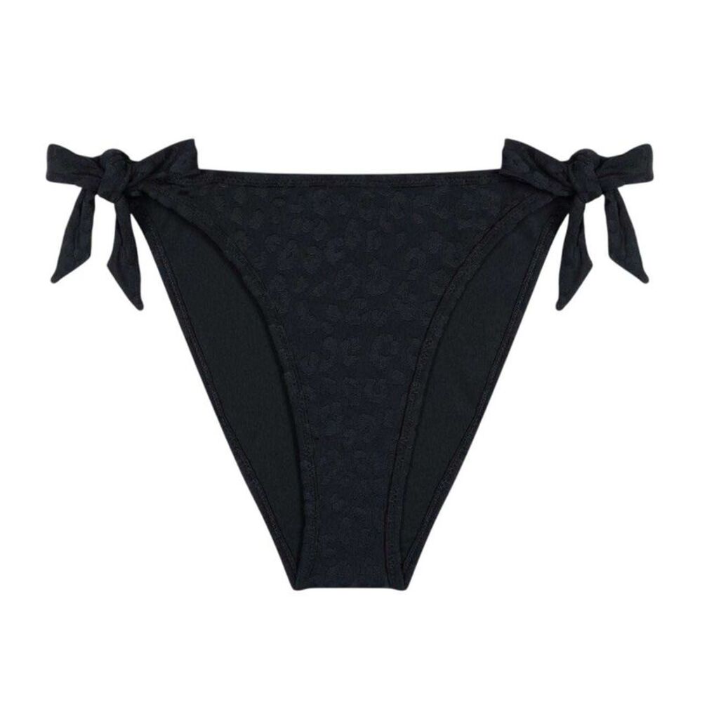 Chelsea Peers Womens/Ladies Leopard Print Side Tie Bikini Bottoms / Black